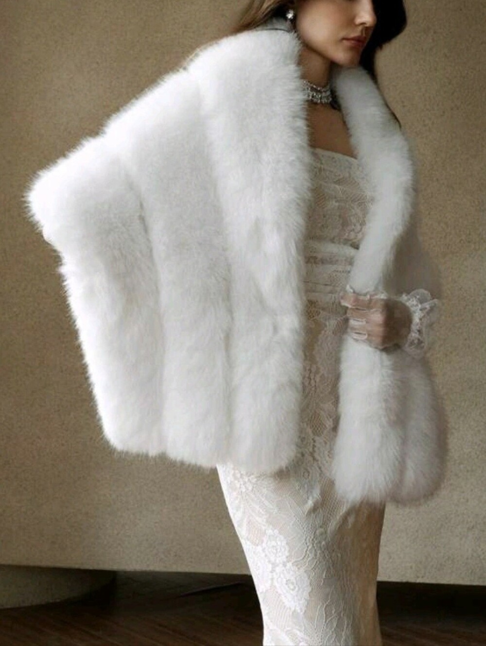 Elegant Women's Fluffy Shawl, Winter For Holiday Party Clothes